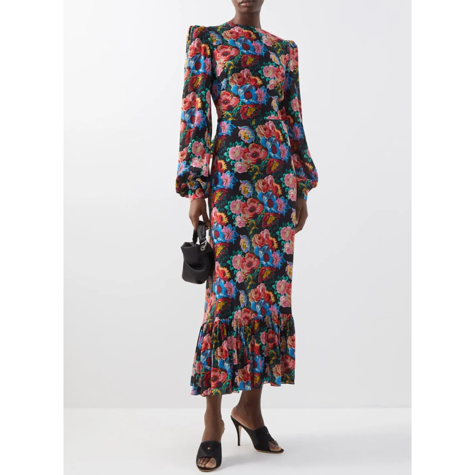 The Vampire's Wife Midnight Tremors Villanelle Floral Belted Maxi Dress Uk 10